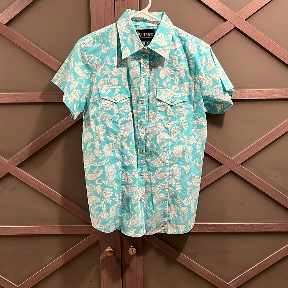Outback Trading Company women’s button front western wear blouse